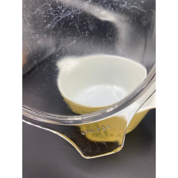 Vintage Pyrex #475-B 2.5 qt Casserole Dish with Lid Shenandoah Pattern Cream - Picture 4 of 7